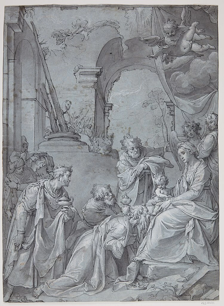 Bartholomeus Spranger - 168, Adorazione dei pastori, Statens Museum for Art